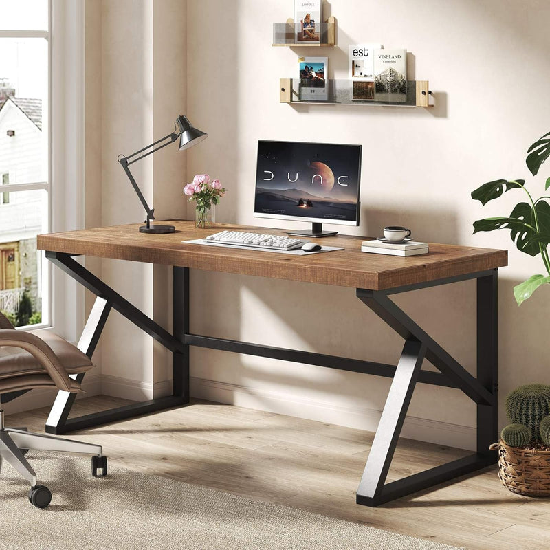 Wood Computer Desk Rustic Home Office Vintage