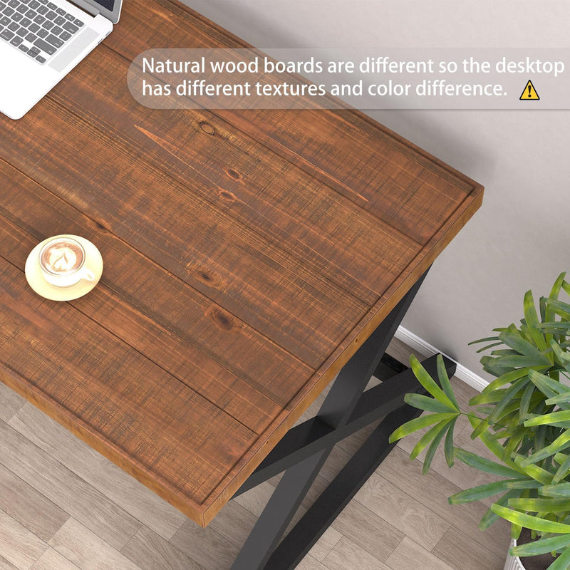 Wood Computer Desk Rustic Home Office Vintage