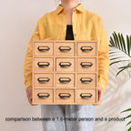 Wood Desktop Drawer Organiser 12 Mini Drawers Storage