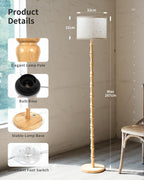 Wood Floor Lamp for Living Room 167CM Tall