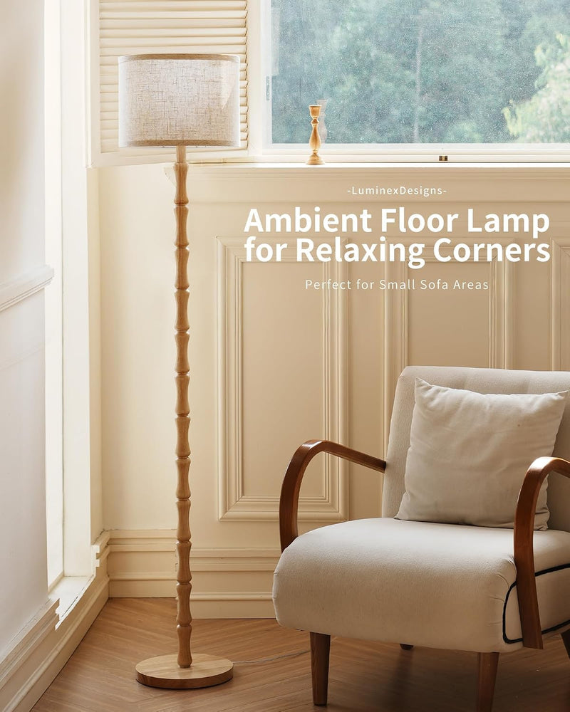 Wood Floor Lamp for Living Room 167CM Tall