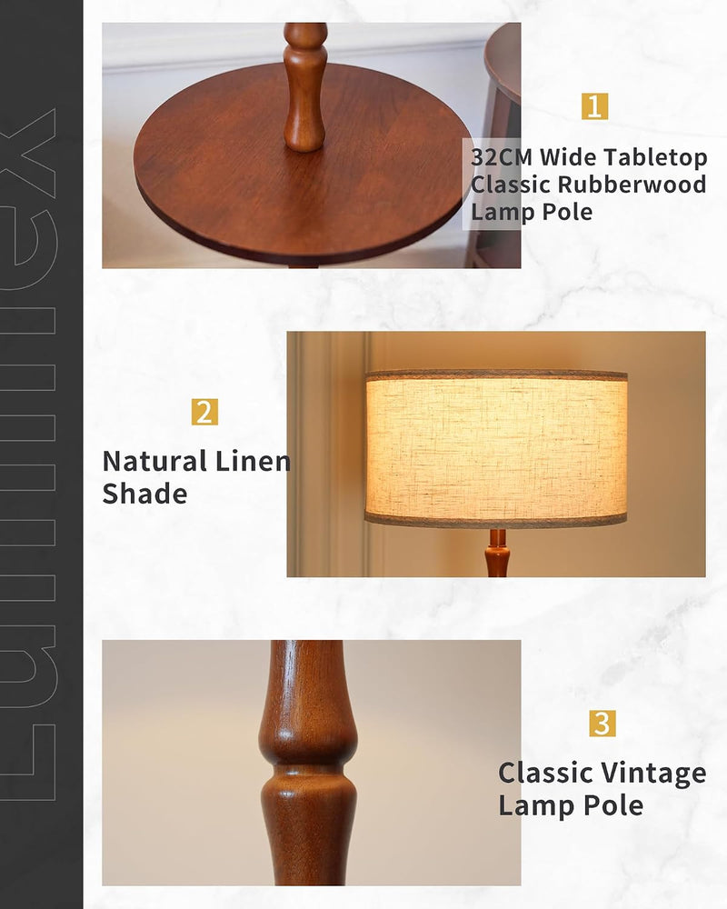 Wood Floor Lamp for Living Room 167CM Tall
