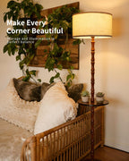 Wood Floor Lamp for Living Room 167CM Tall