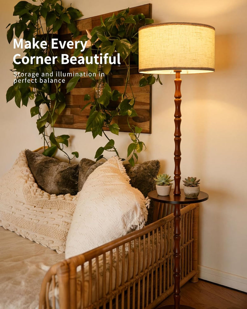 Wood Floor Lamp for Living Room 167CM Tall
