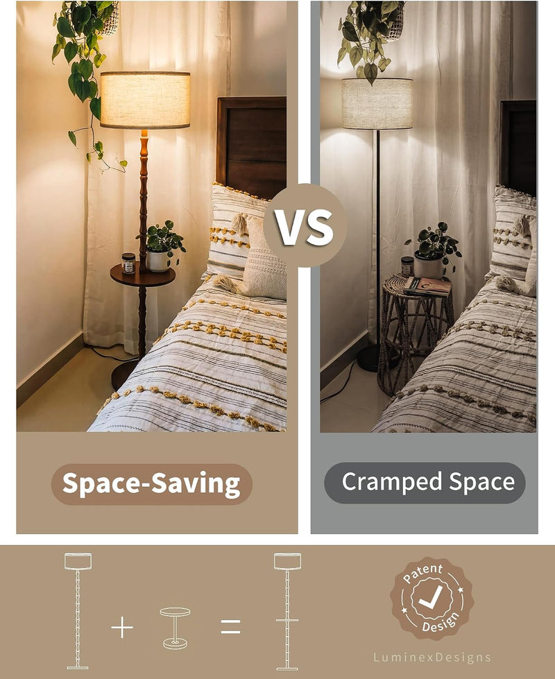 Wood Floor Lamp for Living Room 167CM Tall