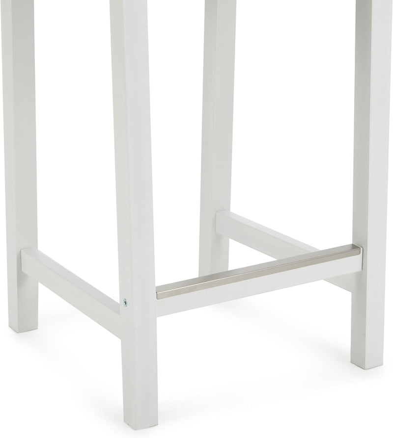Wood Kitchen Counter Stool with Backrest Bar Dining (Set of 2)
