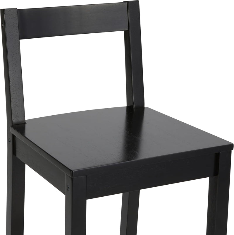 Wood Kitchen Counter Stool with Backrest Bar Dining (Set of 2)