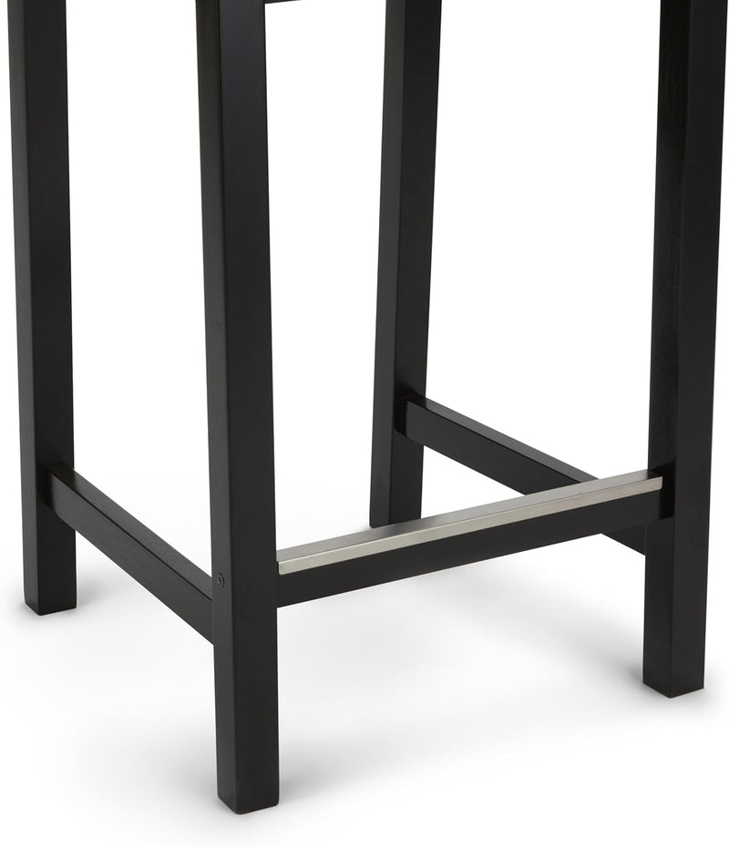 Wood Kitchen Counter Stool with Backrest Bar Dining (Set of 2)