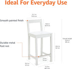 Wood Kitchen Counter Stool with Backrest Bar Dining (Set of 2)