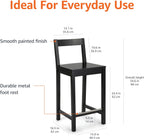 Wood Kitchen Counter Stool with Backrest Bar Dining (Set of 2)