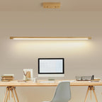 Wood Pendant Light with Remote Control Dimmable 3000K