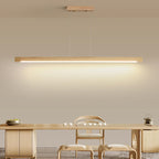 Wood Pendant Light with Remote Control Dimmable 3000K