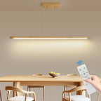 Wood Pendant Light with Remote Control Dimmable 3000K
