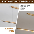 Wood Pendant Light with Remote Control Dimmable 3000K