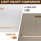 Wood Pendant Light with Remote Control Dimmable 3000K
