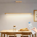 Wood Pendant Light with Remote Control Dimmable 3000K