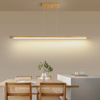 Wood Pendant Light with Remote Control Dimmable 3000K