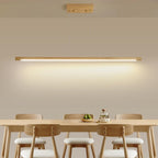 Wood Pendant Light with Remote Control Dimmable 3000K
