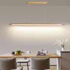 Wood Pendant Light with Remote Control Dimmable 3000K