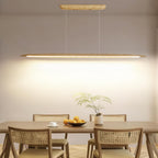 Wood Pendant Light with Remote Control Dimmable 3000K