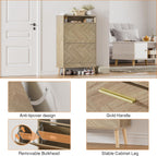 Wood Shoe Storage Cabinet for Entryway Cupboards Hallways