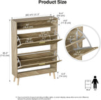 Wood Shoe Storage Cabinet for Entryway Cupboards Hallways