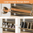 Wood Shoe Storage Cabinet for Entryway Cupboards Hallways