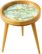 Wood Side Table 18" Handmade Round Accent