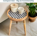 Wood Side Table 18" Handmade Round Accent