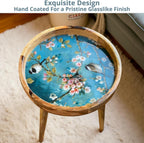Wood Side Table 18" Handmade Round Accent
