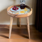 Wood Side Table 18" Handmade Round Accent
