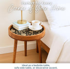 Wood Side Table 18" Handmade Round Accent