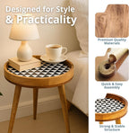 Wood Side Table 18" Handmade Round Accent