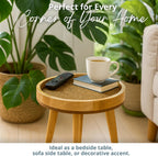Wood Side Table 18" Handmade Round Accent
