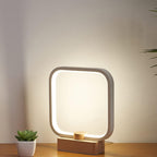 Wood Table Lamp 3-Color Temperature Bedside Bedroom Night