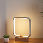 Wood Table Lamp 3-Color Temperature Bedside Bedroom Night
