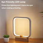 Wood Table Lamp 3-Color Temperature Bedside Bedroom Night