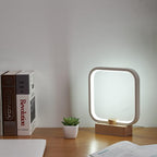 Wood Table Lamp 3-Color Temperature Bedside Bedroom Night