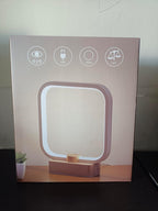Wood Table Lamp 3-Color Temperature Bedside Bedroom Night
