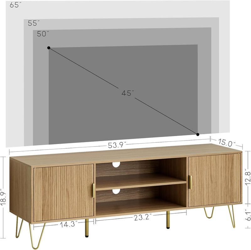 Wood TV Stand for Up to 65 Inch