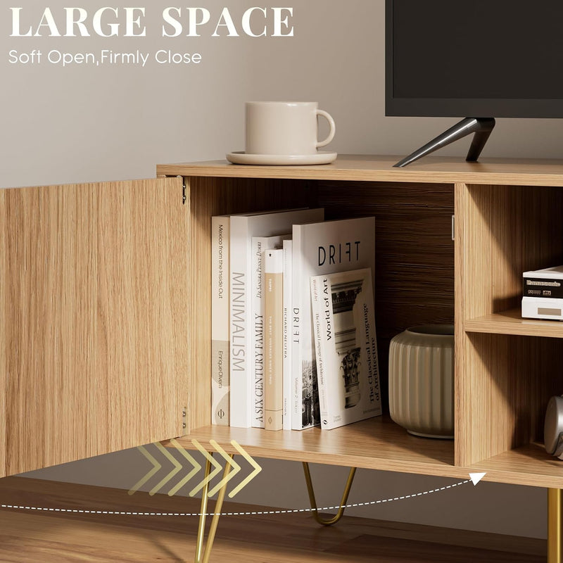 Wood TV Stand for Up to 65 Inch
