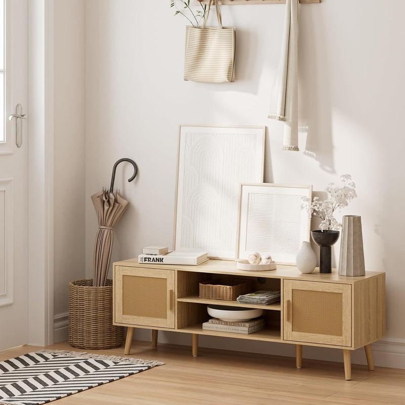 Wood TV Stand for Up to 65 Inch