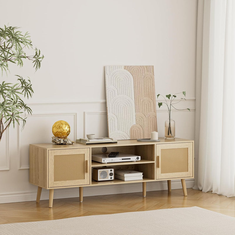 Wood TV Stand for Up to 65 Inch