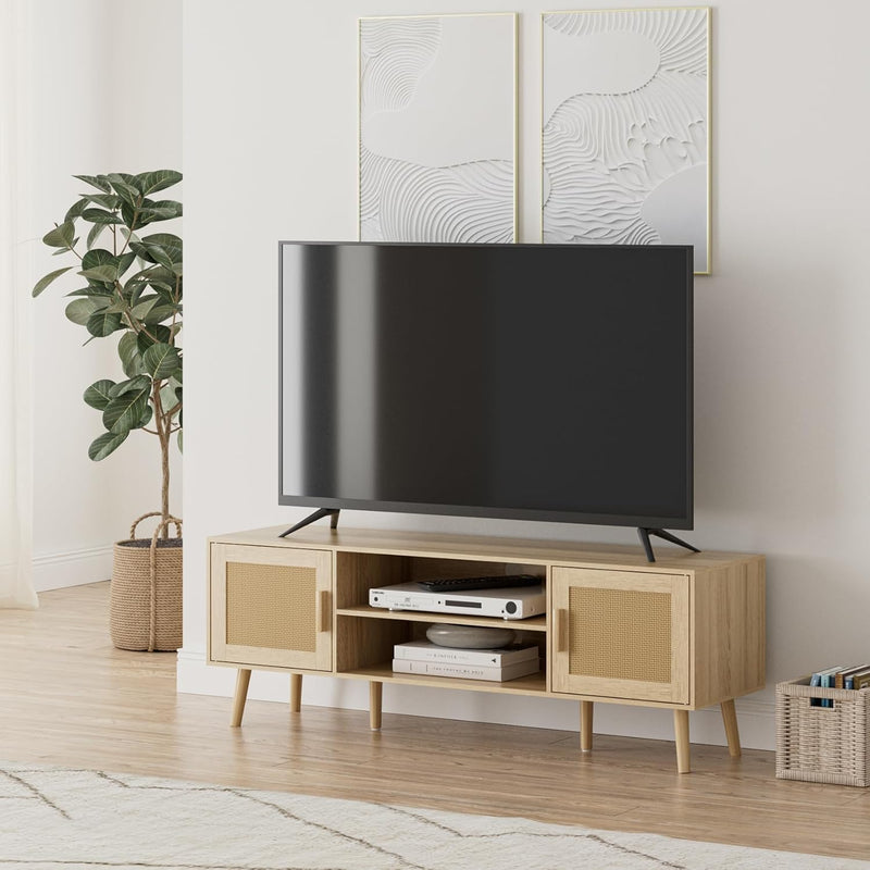 Wood TV Stand for Up to 65 Inch