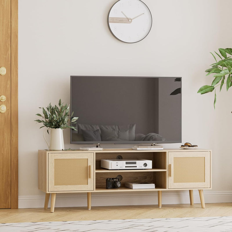 Wood TV Stand for Up to 65 Inch