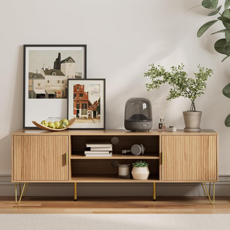 Wood TV Stand for Up to 65 Inch