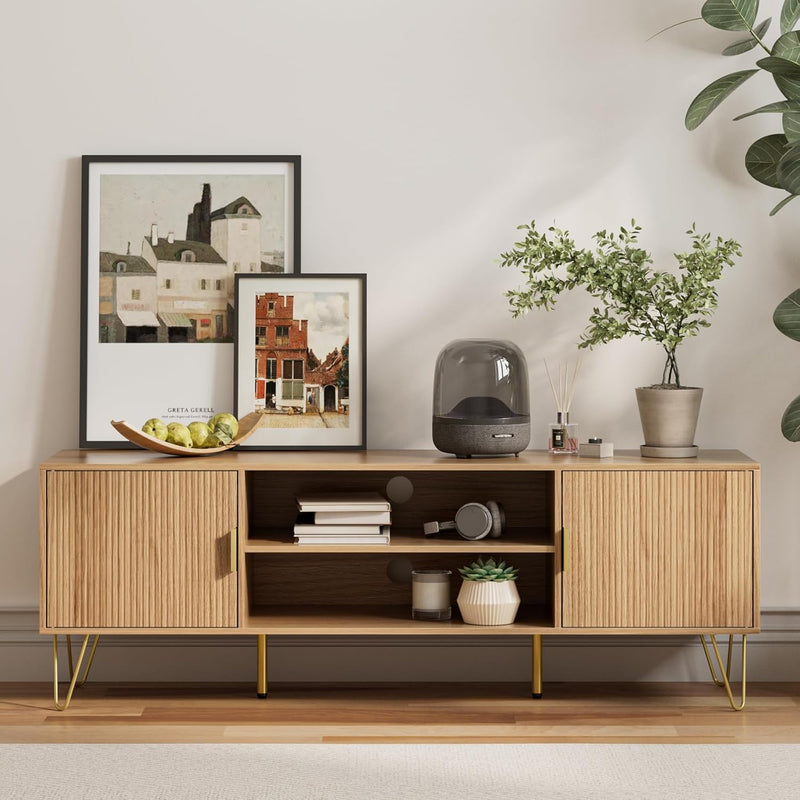 Wood TV Stand for Up to 65 Inch