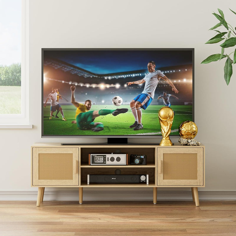 Wood TV Stand for Up to 65 Inch