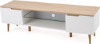 Wood TV Stand Matte Oak Finish