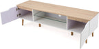 Wood TV Stand Matte Oak Finish